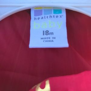 Healthtex Red Puffer Zip Up Vest Gold Bows 18M
